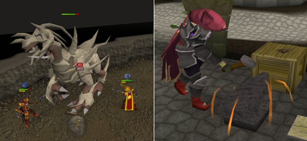 runescape boss battle and smithing