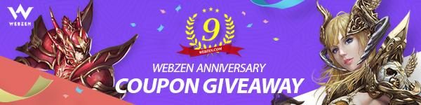 Webzen Free 9th Anniversary Giveaway
