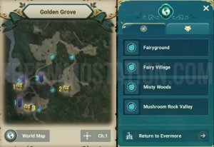 Ni no Kuni Cross Worlds Golden Grove Chests and Vistas Locations