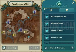 Ni no Kuni Cross Worlds Woebegone Wilds Chests and Vistas Locations