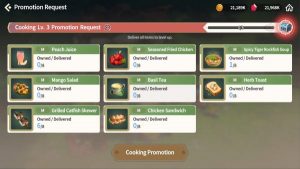 Summoners War Chronicles Cooking Recipes List | Level 3 Dishes